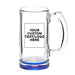100 Libbey Beer Mugs Set, 12 oz. - Customizable Text, Logo - Groomsmen Glassware - Blue - The Beer Connoisseur® Store