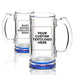 100 Libbey Beer Mugs Set, 12 oz. - Customizable Text, Logo - Groomsmen Glassware - Blue - The Beer Connoisseur® Store