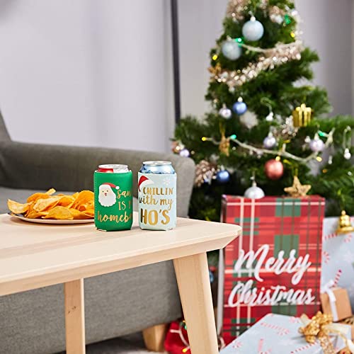 12 oz Christmas Neoprene Can Cooler Sleeves for Soda, Beer, Beverages (12 Pack) - The Beer Connoisseur® Store