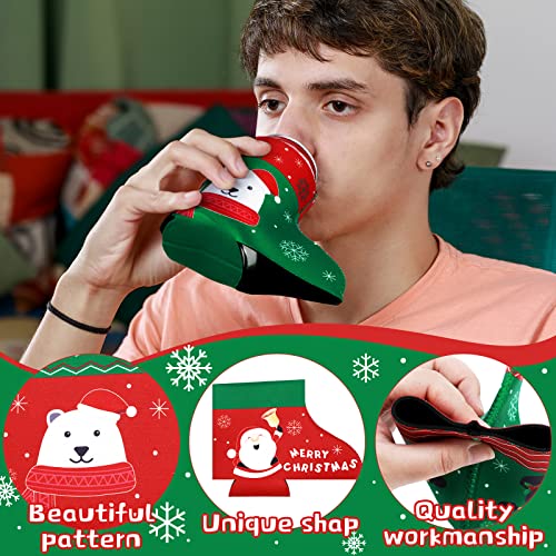 12 Pcs Christmas Beer Can Coolers Sleeves Bulk Christmas Boot Bottle Jacket Xmas Holiday Can Insulated Covers Slim Neoprene Bottle Sleeve for Christmas Party Decorations Supplies - The Beer Connoisseur® Store