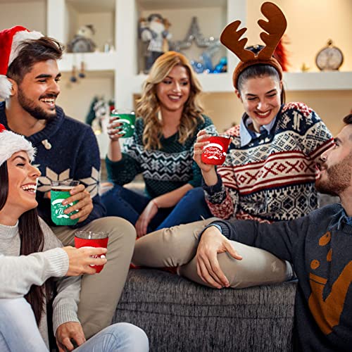 12 Pieces Christmas Beer Can Coolers Sleeves Team Naughty or Nice Xmas Drink Coolers Christmas Neoprene Can Cooler Sleeves for 12 oz Beer Can Beverage Bottle Holiday Party Decorations Supplies - The Beer Connoisseur® Store