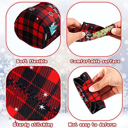 14 Pieces Christmas Beer Bottle Sleeve Buffalo Plaid Neoprene Insulated Bottle Jackets Beer Bottle Insulators Red and Black Santa Snowman Tree Beer Bottle Sleeve for Xmas Gifts - The Beer Connoisseur® Store