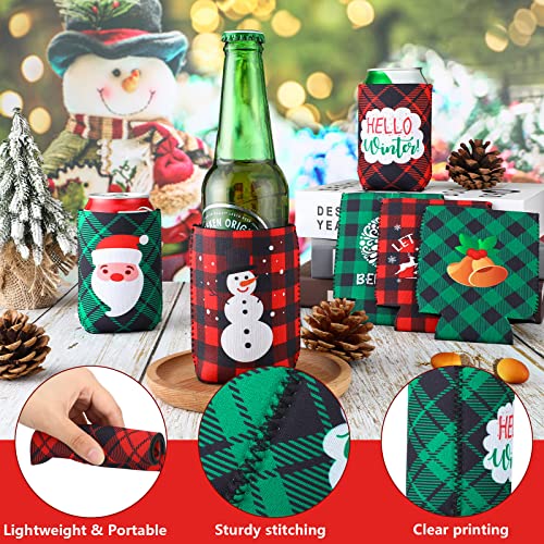 15 Pcs Christmas Neoprene Beer Can Cooler Sleeves Neoprene Drinks Cooler 12 oz Beverages Canister Cooler Sleeves Bottle Insulated Covers for Weddings Christmas Party Decorations Xmas Holiday Gifts - The Beer Connoisseur® Store