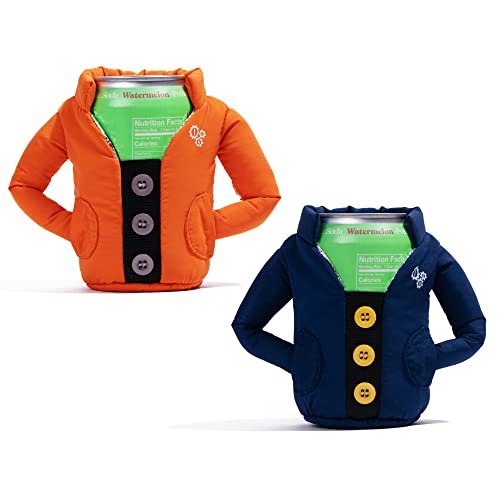 2 PACK - Cold Beer Coat Brew Jacket Cooler Life Vest Jacket Cover by In-Cog-Neato Secret Hide a Beer Can Beverage Cooler For 12oz Cans Unique Gifts for Her Him (Winter Coat) - The Beer Connoisseur® Store