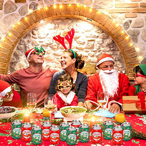 36 Pcs Christmas Neoprene Bottle Insulator Sleeve Christmas Silicone Bracelets Set Includes 12 Team Naughty & Nice Beer Can Coolers Sleeves Drink Holders 24 Christmas Wristbands Christmas Party Favors - The Beer Connoisseur® Store