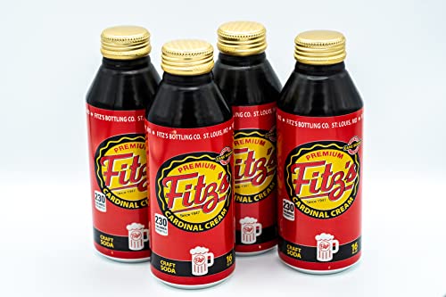 4-Pack of Fitz's Premium Cardinal Cream Craft Soda (16 fl oz) Made With Cane Sugar - The Beer Connoisseur® Store