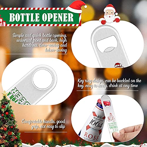 4 Pcs Can Glass Funny Christmas Cups Present for Women Men It's The Most Wonderful Time to a Drink Glasses Stainless Steel Bottle Opener Clear Mugs with Gift Box and Raffia - The Beer Connoisseur® Store