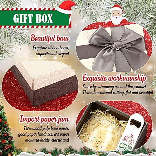 4 Pcs Can Glass Funny Christmas Cups Present for Women Men It's The Most Wonderful Time to a Drink Glasses Stainless Steel Bottle Opener Clear Mugs with Gift Box and Raffia - The Beer Connoisseur® Store