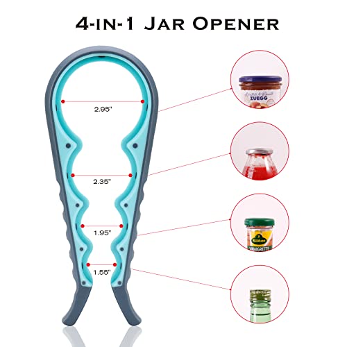 Astofli 5 Pack Bottle Opener Jar Opener For Weak Hands, Arthritic Hands With 2 Pcs Silicone Rubber Jar Opener Gripper Pad, Multi Wine Key Beer Bottle Opener Can Opener Waiter Corkscrew Set