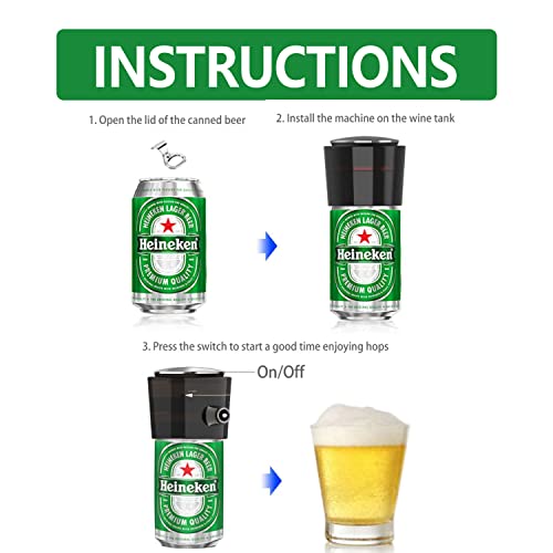 Beer Bubbler, GEEZO Portable Beer Foamer Beer Foam Machine for Bottled & Canned Beer, Beer Aerator Foam Maker Tasty Beer Partner Beer Lover Gift