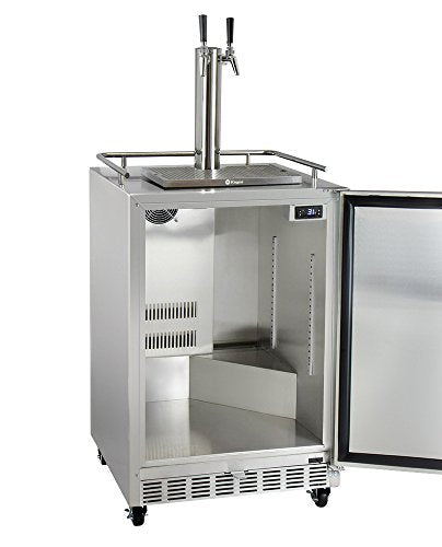 Kegco Kegerator 24" Wide Dual Tap Stainless Steel Commercial Beer Dispenser HK38SSC-L-2