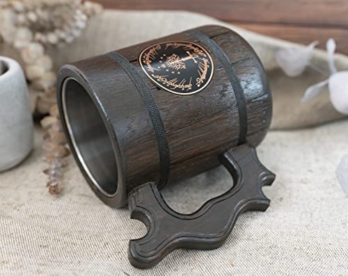 Tree Of Gondor Mug One Ring Gift. Lord Rings Wooden Beer Stein. Fathers Day Gifts. Anniversary Gift for Husband. Birthday Gifts For Him. Wooden Beer Mug Beer Tankard 17oz