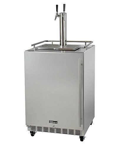 Kegco Kegerator 24" Wide Dual Tap Stainless Steel Commercial Beer Dispenser HK38SSC-L-2