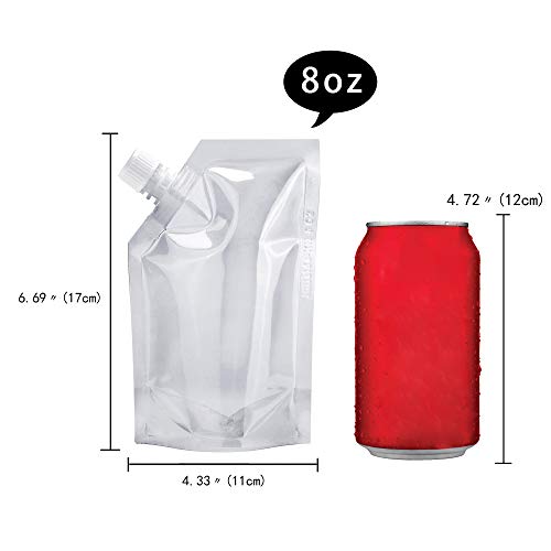 Concealable And Reusable cruise sneak flask Liquor Pouches Sneak Alcohol flask hide drinking flask kit (8OZ-6PCS+Funnel kit)