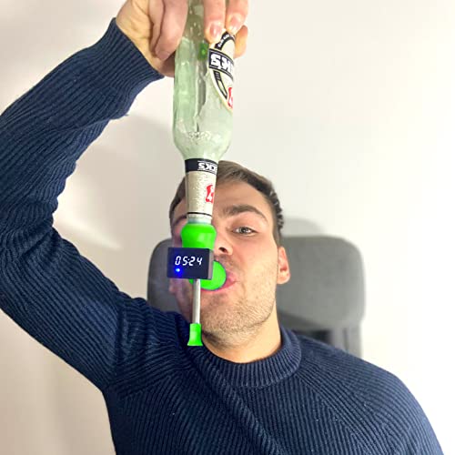 Chug Buddy Beer Snorkel with TIMER, Beer Bong, Shotgun Tool, Drinking Funnel Bottle Chugger, Speed Snorkel, Beverage Snorkel with Premium Stainless Steel Tube Funnel