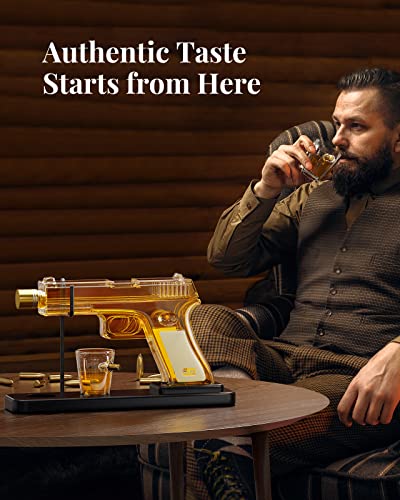 Father's Day Gifts for Men Dad, Kollea 15.2 Oz Whiskey Decanter Set with 2 Glasses, Unique Anniversary Birthday Gift Ideas for Him Husband Grandpa, Cool Military Tequila Liquor Dispenser for Home Bar