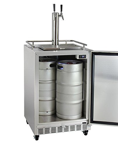 Kegco Kegerator 24" Wide Dual Tap Stainless Steel Commercial Beer Dispenser HK38SSC-L-2
