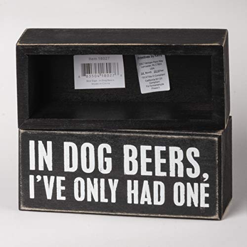 In Dog Beers Box Sign for Home Bar