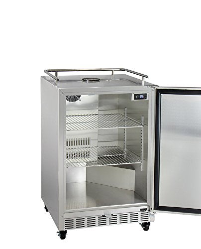 Kegco Kegerator 24" Wide Dual Tap Stainless Steel Commercial Beer Dispenser HK38SSC-L-2