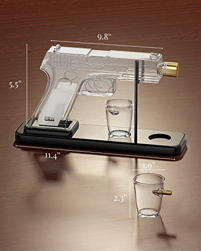 Father's Day Gifts for Men Dad, Kollea 15.2 Oz Whiskey Decanter Set with 2 Glasses, Unique Anniversary Birthday Gift Ideas for Him Husband Grandpa, Cool Military Tequila Liquor Dispenser for Home Bar