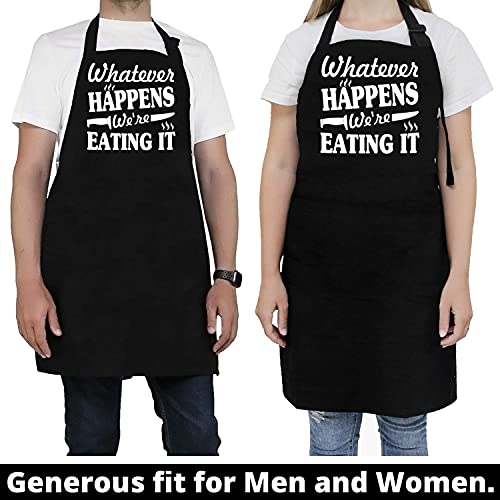 Aprons For Men With Pockets - Fathers Day Gift For Dad, Men, Grandpa, Uncle, Brother - Birthday Gifts For Men, Dad, Papa, Husband, Grandpa, Uncle, Boyfriend, Him - Grill Cooking BBQ Kitchen Chef Apron