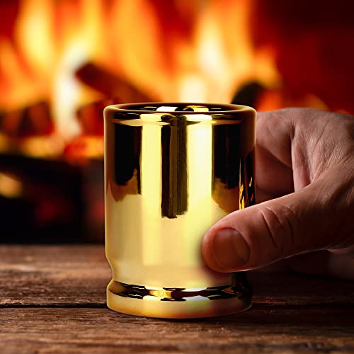 Barbuzzo ORIGINAL 50 CAL SHOT GLASSES, Set of 2, American Owned & Designed, Like Real 50 Caliber Bullet Casings - Shot Glasses Hold 2 Ounces