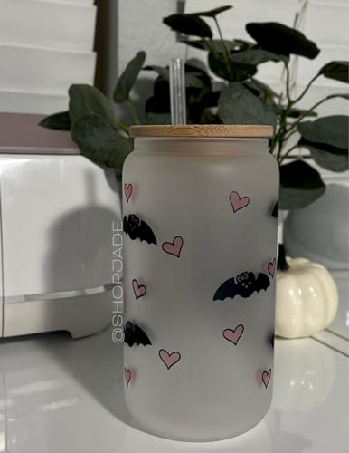Hello Kitty Cup, Iced Coffee Cups, Halloween Cup, Halloween Decorations, Halloween Tumbler Beer Can 16oz Glass Cup