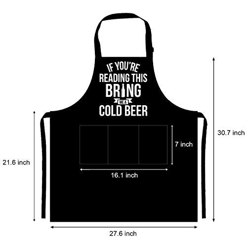 Aprons For Men With Pockets - Fathers Day Gift For Dad, Men, Grandpa, Uncle, Brother - Birthday Gifts For Men, Dad, Papa, Husband, Grandpa, Uncle, Boyfriend, Him - Grill Cooking BBQ Kitchen Chef Apron