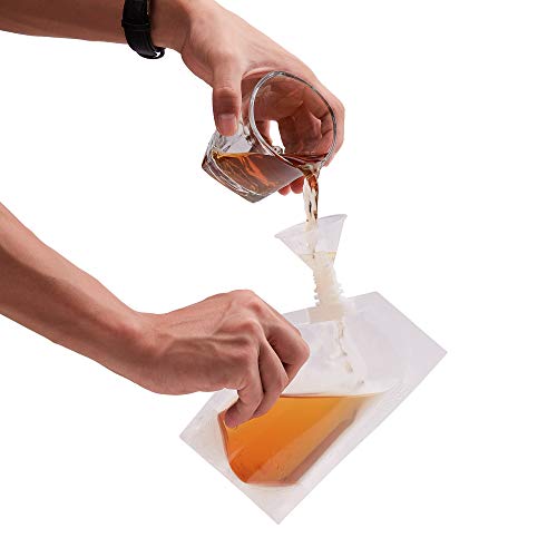 Concealable And Reusable cruise sneak flask Liquor Pouches Sneak Alcohol flask hide drinking flask kit (8OZ-6PCS+Funnel kit)