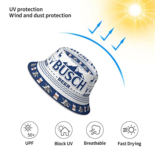 Beer Bucket Hat for Men Women, Packable Beach Sun Hat for OutdoorReversible Sun Bucket Hat Fisherman Cap