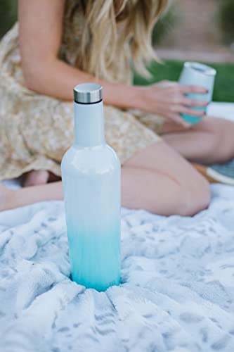 Simple Modern Wine Tumbler and Bottle Gift Set | Insulated 750ml Bottle and 2 12oz Stemless Glass Cups with Lid Christmas Gifts for Women Men | Spirit Collection | Ocean Quartz