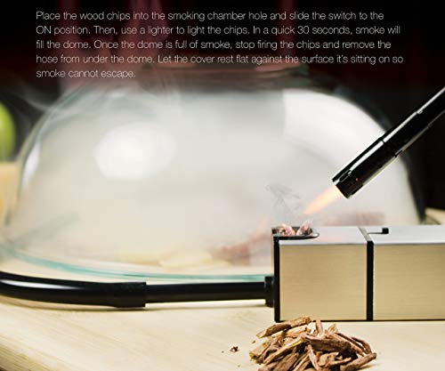 Fathers Day Gift - Cocktail Smoker Kit - Drink Smoker | Whiskey Smoker | Smoke Meat, Drink & Food Indoor Infuser Gift | INCLUDES WOOD CHIPS | Bourbon Smoker Kit