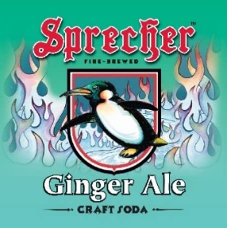 Sprecher Ginger Ale, Fire-Brewed Gourmet Craft Soda, Glass Bottle, 16oz, 12 Pack