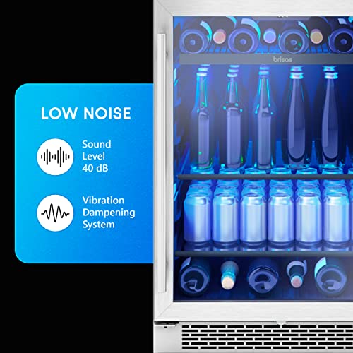 Zephyr Brisas 24 Inch Brisas Single Zone Beverage Cooler Deluxe features,Active Cooling Technology for even cooling and Vibration Dampening System in your Brisas cooler