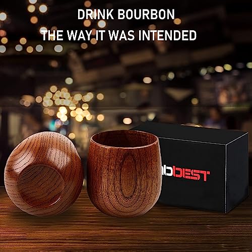 Bourbon gifts for men,Finished Wooden Old Fashioned Glass,Great Whiskey Gifts for Men, Dad, or Brother Groomsmen Gifts, Liquor Cocktail Rocks Old Fashioned, Bernard (2 Pack)