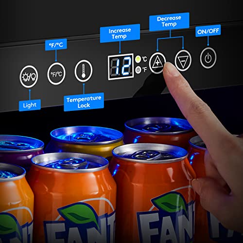 BODEGA Beverage Refrigerator 15 Inch, Under Counter Beverage Refrigerator, Built-in and Freestanding Beverage Cooler 100 Cans, Stainless Steel Under Counter Beer Fridge Perfect for Beer, Soda, Water