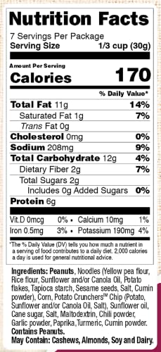 Majans Bhuja Gluten Free Snack Mix, Non-GMO | No Preservatives | Vegetarian Friendly | No Artificial Colors or Flavors, Beer Mix, 7 Ounce (Pack of 6)