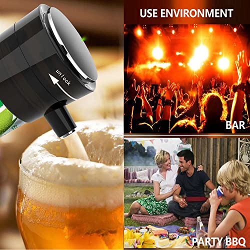 Beer Bubbler, GEEZO Portable Beer Foamer Beer Foam Machine for Bottled & Canned Beer, Beer Aerator Foam Maker Tasty Beer Partner Beer Lover Gift