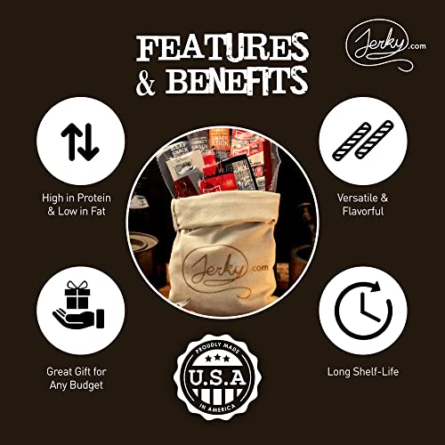 Jerky Gift Basket for Men & Women - 26pc Jerky Variety Pack of Beef, Pork, Turkey & Ham Snack Sticks - Meat and Cheese Gift Set - High Protein Snacks for Adults, Unique Gift Idea for Any Occasion
