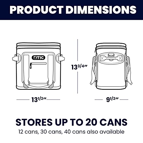 RTIC Soft Cooler 30 Can, Insulated Bag Portable Ice Chest Box for Lunch, Beach, Drink, Beverage, Travel, Camping, Picnic, Car, Trips, Floating Cooler Leak-Proof with Zipper, Coral