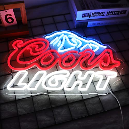 JFLLamp Crs LIGHT Neon Signs for Wall Decor Neon Lights for Bedroom Led Signs Suitable for Man Cave Bar Pub Restaurant Christmas Birthday Party Gift Led Art Wall Decorative Crs Light Bar Sign, 5V Usb Power, 17*11 Inch(Azure+red+white)