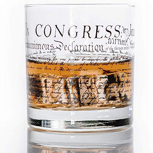 Lucky Shot - Constitution and Declaration of the Independence Wine Glass | United States Constitution and We The People | Old Fashioned Rocks Glasses | Whiskey Gifts | Gift for Men - Set of 2 (11 oz)