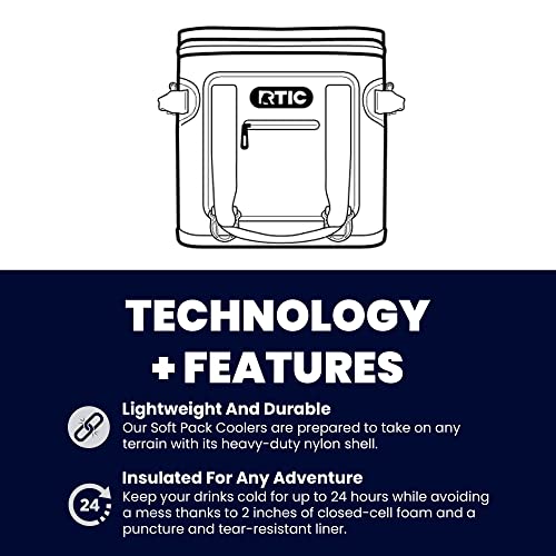 RTIC Soft Cooler 30 Can, Insulated Bag Portable Ice Chest Box for Lunch, Beach, Drink, Beverage, Travel, Camping, Picnic, Car, Trips, Floating Cooler Leak-Proof with Zipper, Coral