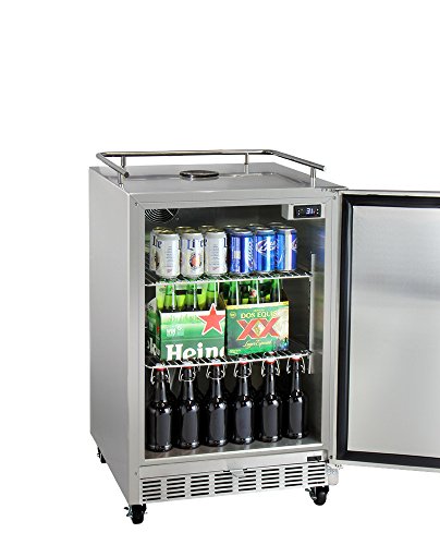 Kegco Kegerator 24" Wide Dual Tap Stainless Steel Commercial Beer Dispenser HK38SSC-L-2