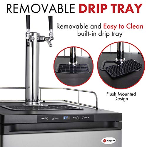 Kegco Kegerator, Dual Tap, Stainless Steel