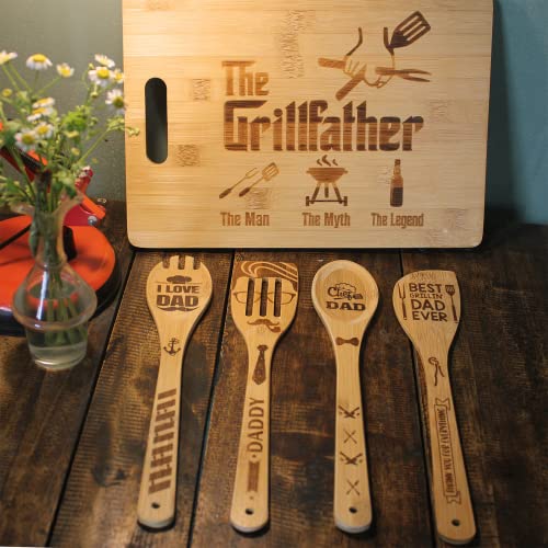 KOLWOVEN Dad Cutting Board, Gifts for Dads Father Day, The Grillfather The Man The Myth The Legend - Gifts For Father day from Son, Daughter an Wife 9.4 x13.4"
