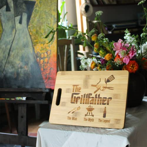 KOLWOVEN Dad Cutting Board, Gifts for Dads Father Day, The Grillfather The Man The Myth The Legend - Gifts For Father day from Son, Daughter an Wife 9.4 x13.4"