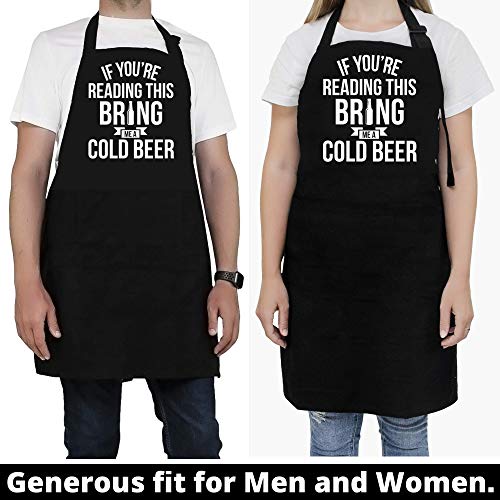 Aprons For Men With Pockets - Fathers Day Gift For Dad, Men, Grandpa, Uncle, Brother - Birthday Gifts For Men, Dad, Papa, Husband, Grandpa, Uncle, Boyfriend, Him - Grill Cooking BBQ Kitchen Chef Apron