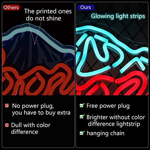 JFLLamp Crs LIGHT Neon Signs for Wall Decor Neon Lights for Bedroom Led Signs Suitable for Man Cave Bar Pub Restaurant Christmas Birthday Party Gift Led Art Wall Decorative Crs Light Bar Sign, 5V Usb Power, 17*11 Inch(Azure+red+white)