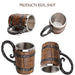 550ML Viking Drinking Cup, Stainless Handmade wood-style Beer mug for husband gift, Resin Beer Stein Tankard Coffee Mug Tea Cup, Wooden Gift Antique Men's Barrel Capacity - The Beer Connoisseur® Store